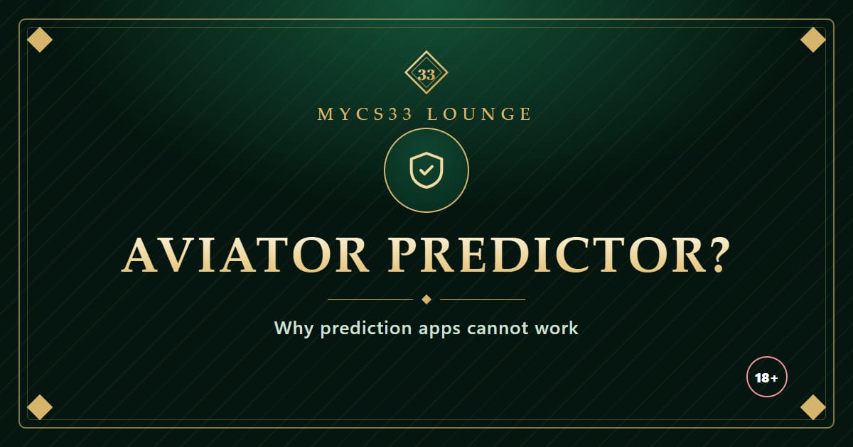 Emerald and gold plate reading Aviator Predictor with a shield icon, representing a warning about fake prediction apps